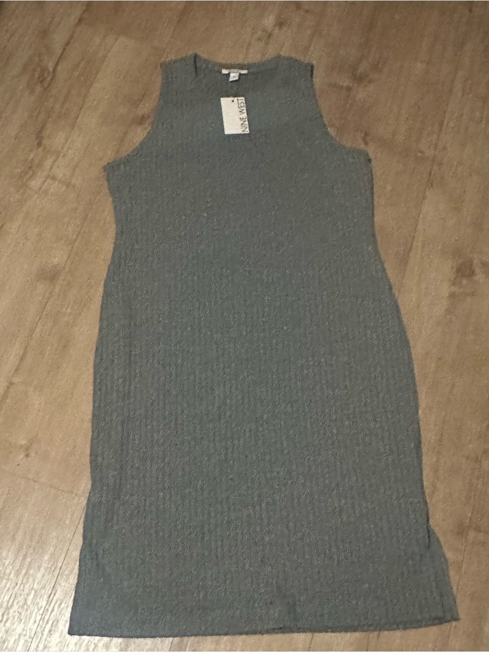 Nine West Sleeveless Ribbed Midi Dress - Gray
